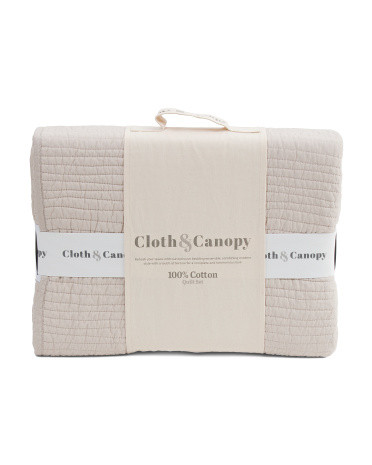 Cotton Washed Textured Wave Quilt Set | TJ Maxx