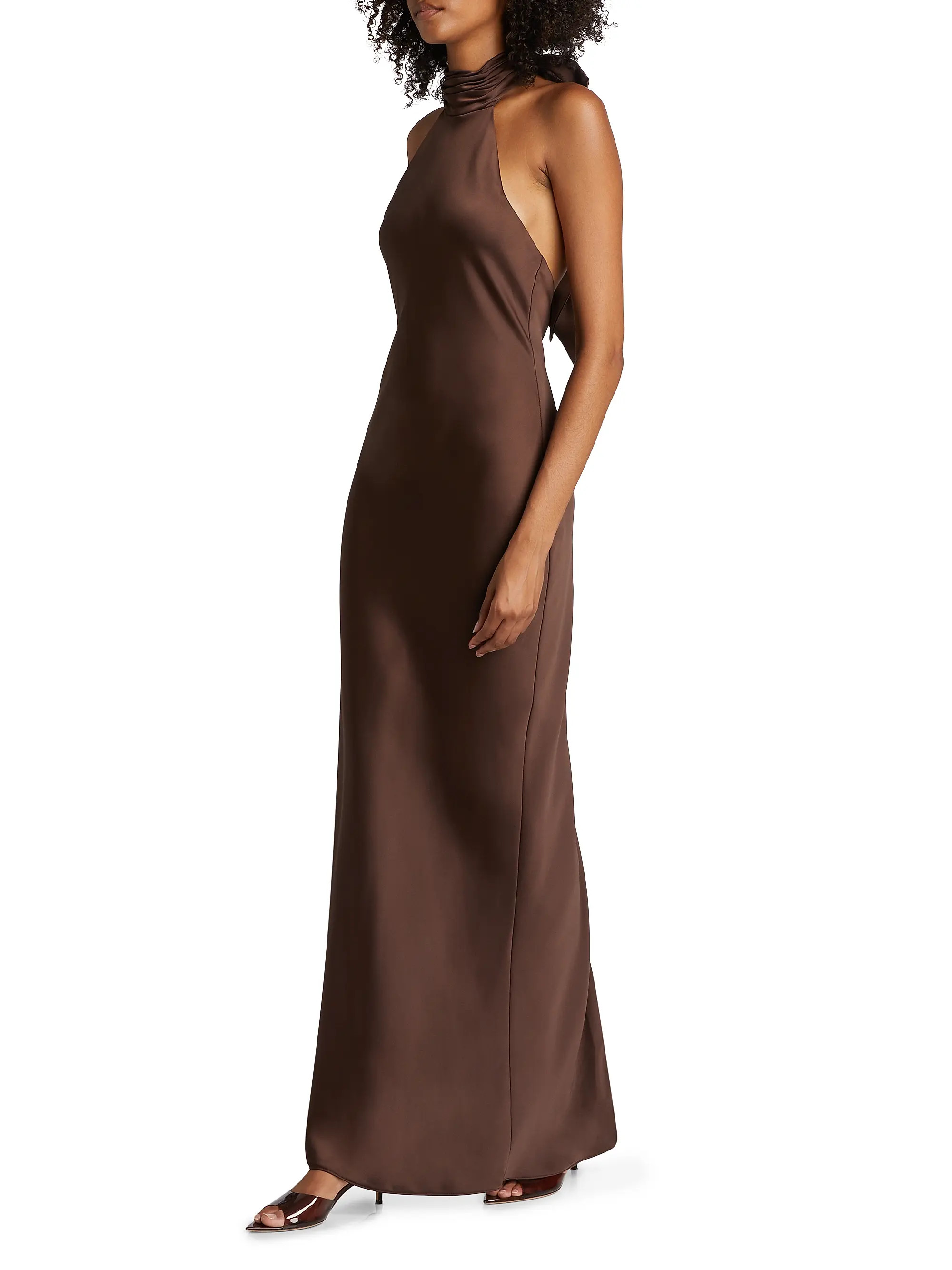Tatiana High-Neck Satin Gown | Saks Fifth Avenue