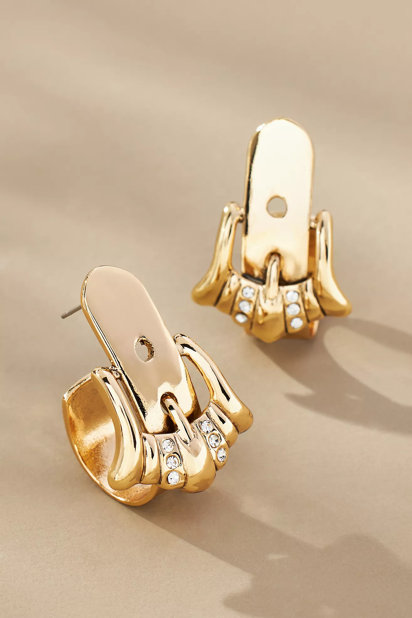 Western Buckle Huggie Earrings | Anthropologie (US)