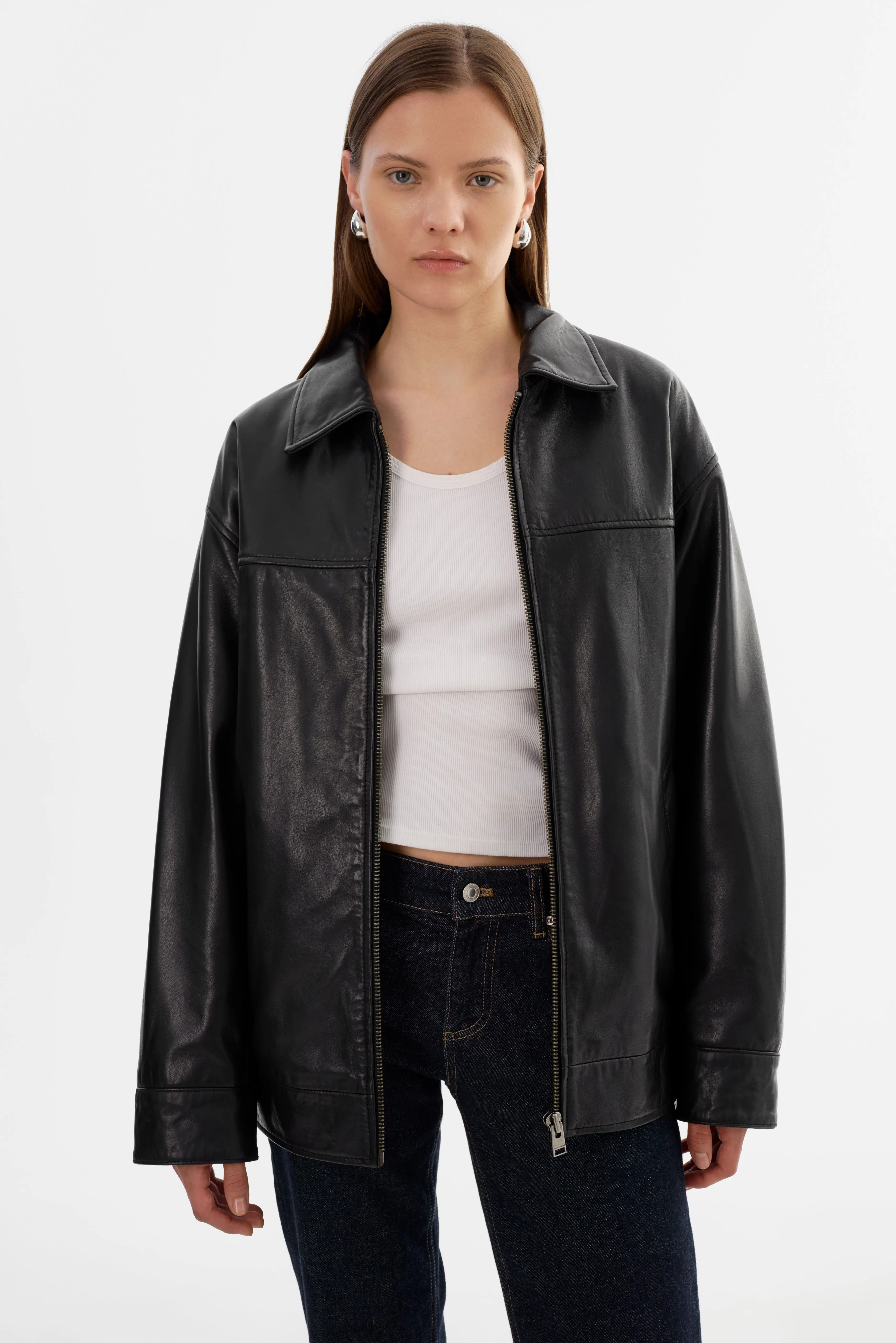 THEIA | Leather Bomber Jacket (Women) | Nordstrom | Nordstrom