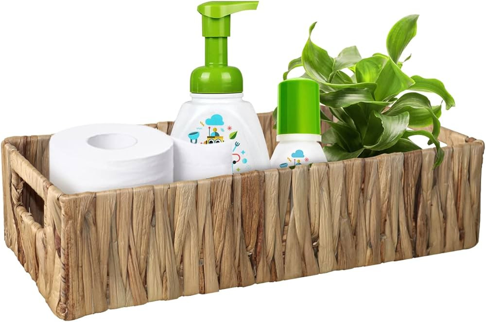 HOSROOME Water Hyacinth Storage Basket for Shelves Wicker Baskets for Organizing Toilet Paper Bas... | Amazon (US)