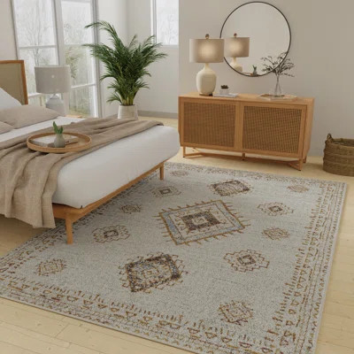 Anastasija Moroccan Handwoven Polypropylene Indoor Area Rug in Cream | Wayfair North America
