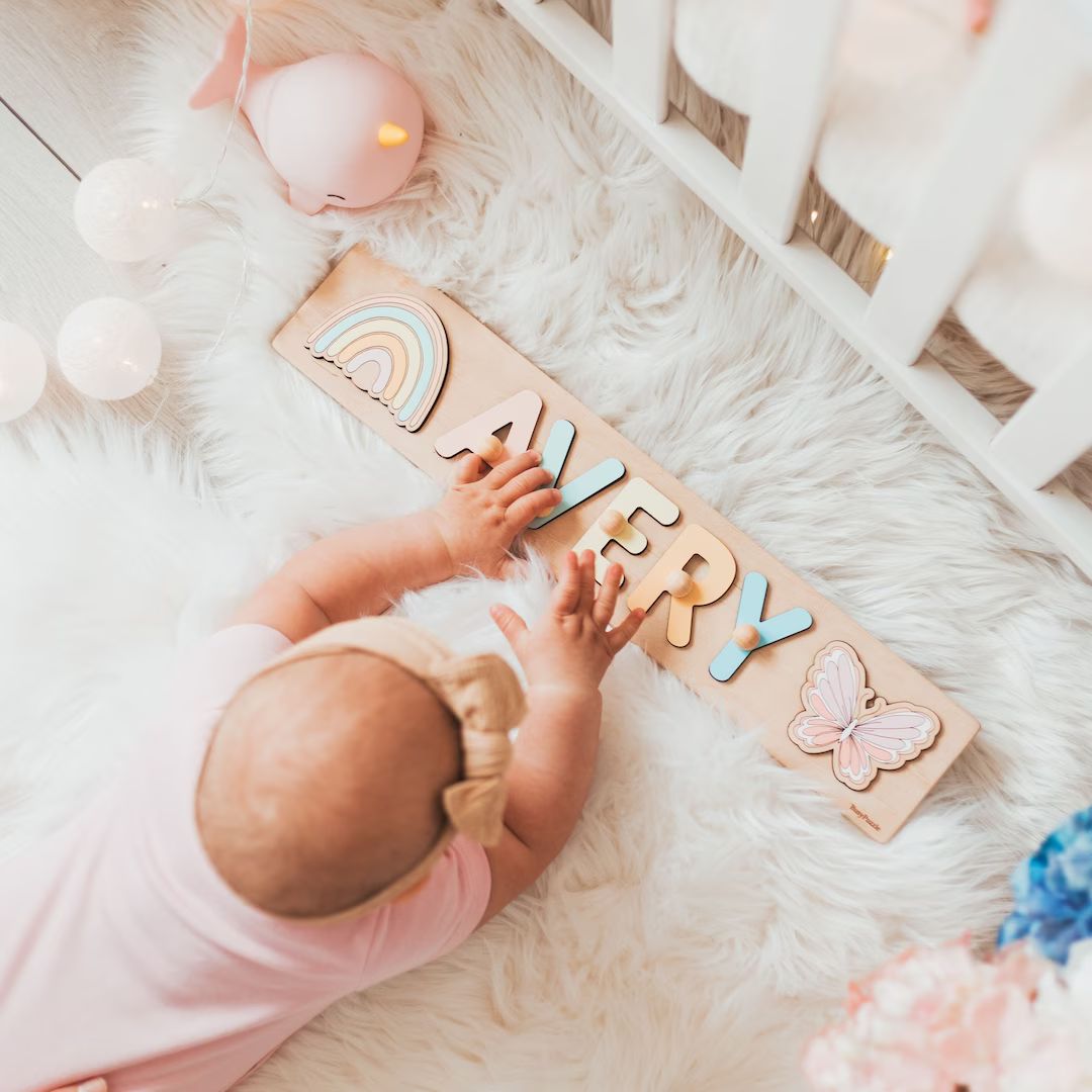 1st Birthday Name Puzzle Baby Gift Personalized Montessori - Etsy | Etsy (US)