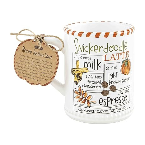 Mud Pie Thanksgiving Fall Recipe Mug, Snickerdoodle Latte, 14 ounces | Amazon (US)