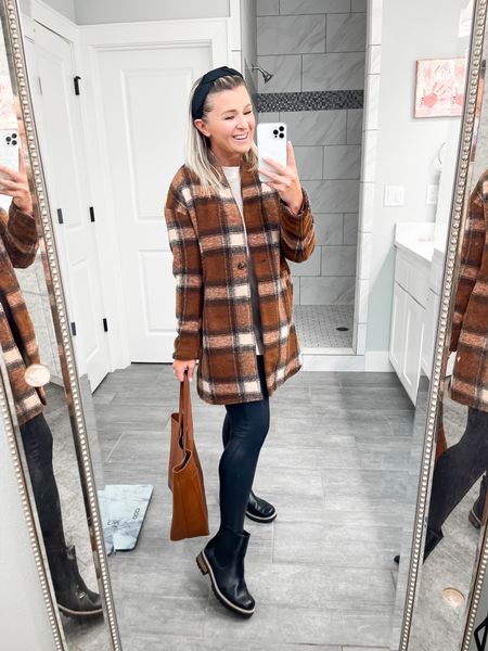 Fall outfit | plaid coat | leggings | Spanx | Target fashion | chelsea boots | 

#LTKunder50 #LTKSeasonal #LTKshoecrush