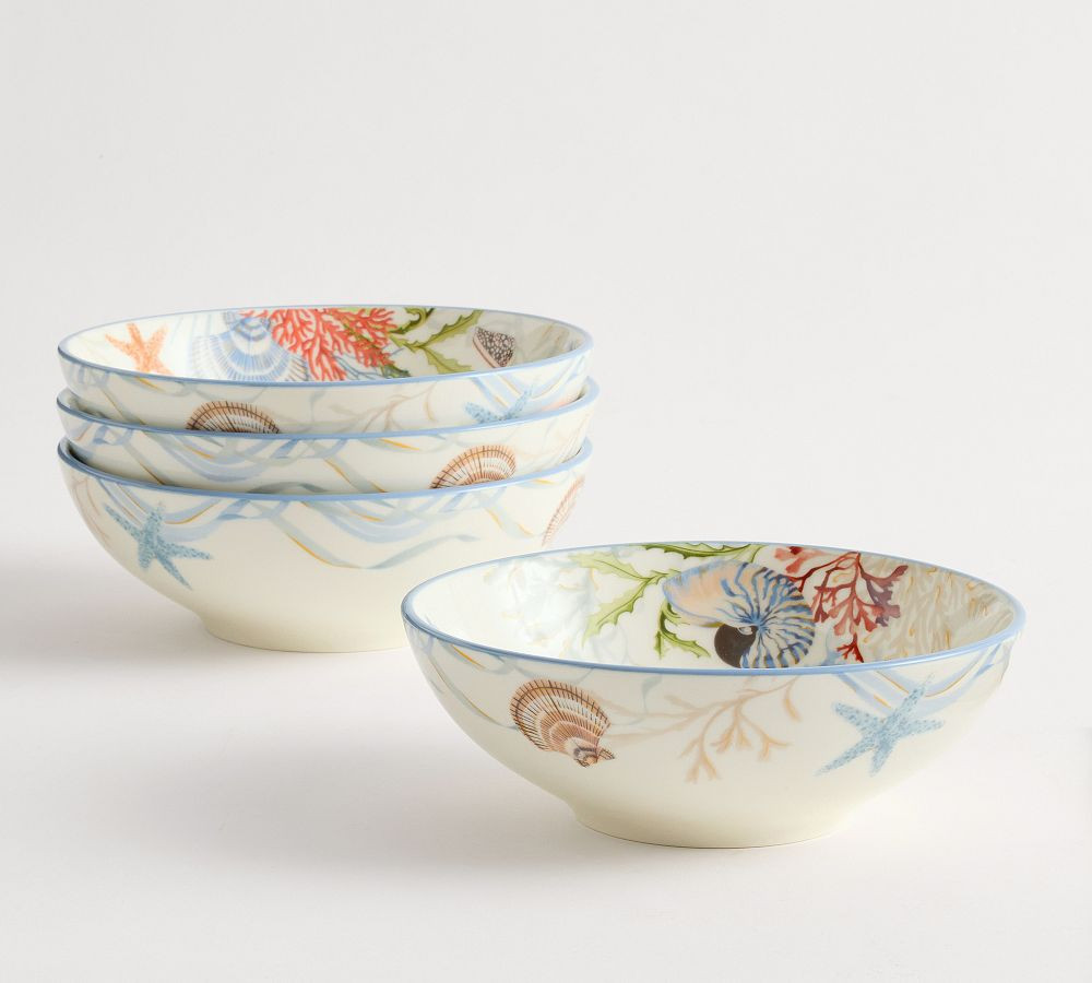 Enchanted Sea Stoneware Cereal Bowls - Set of 4 | Pottery Barn (US)