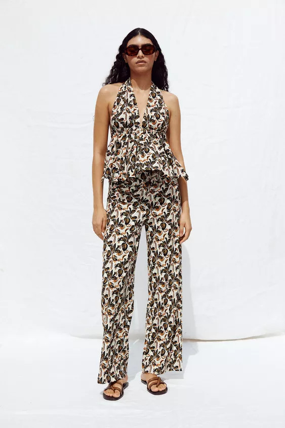 PRINTED HALTER TOP | Zara UK