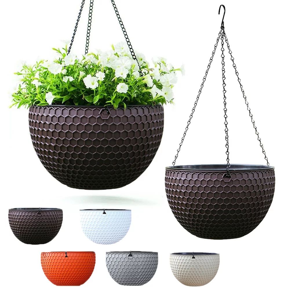 Visland Hanging Planters Self Watering Hanging Basket for Indoor Outdoor Plants Flower Plant Pot | Walmart (US)