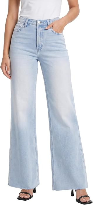 BlueMoment Women's High Waisted Stretchy Jeans Wide Leg Loose Denim Pants | Amazon (US)