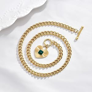 NUZON 2-Tone Interlocking | Sunburst Heart | CZ Evil Eye | Single Pear | Love Heart Pendant Neckl... | Amazon (US)