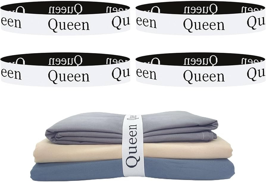 4 Pieces Bed Sheet Organizer Bands, Sheet Organizers and Storage Label Bands, Sheet Label for Bed... | Amazon (US)