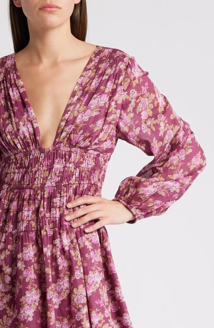 Keep You Long Sleeve Cotton Minidress | Nordstrom