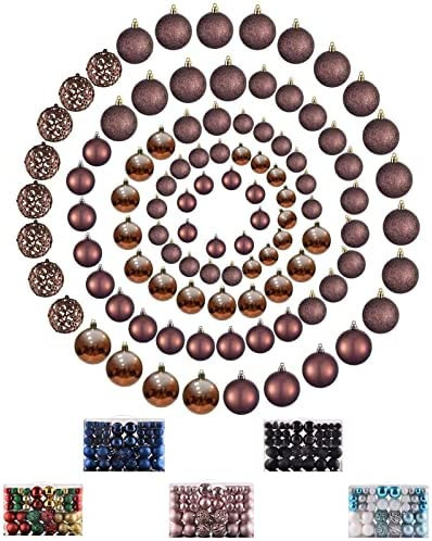 ILLUMINEW 100Pcs Christmas Ball Ornaments, Halloween Ornaments Set, Xmas Seasonal Decorative Pend... | Amazon (US)