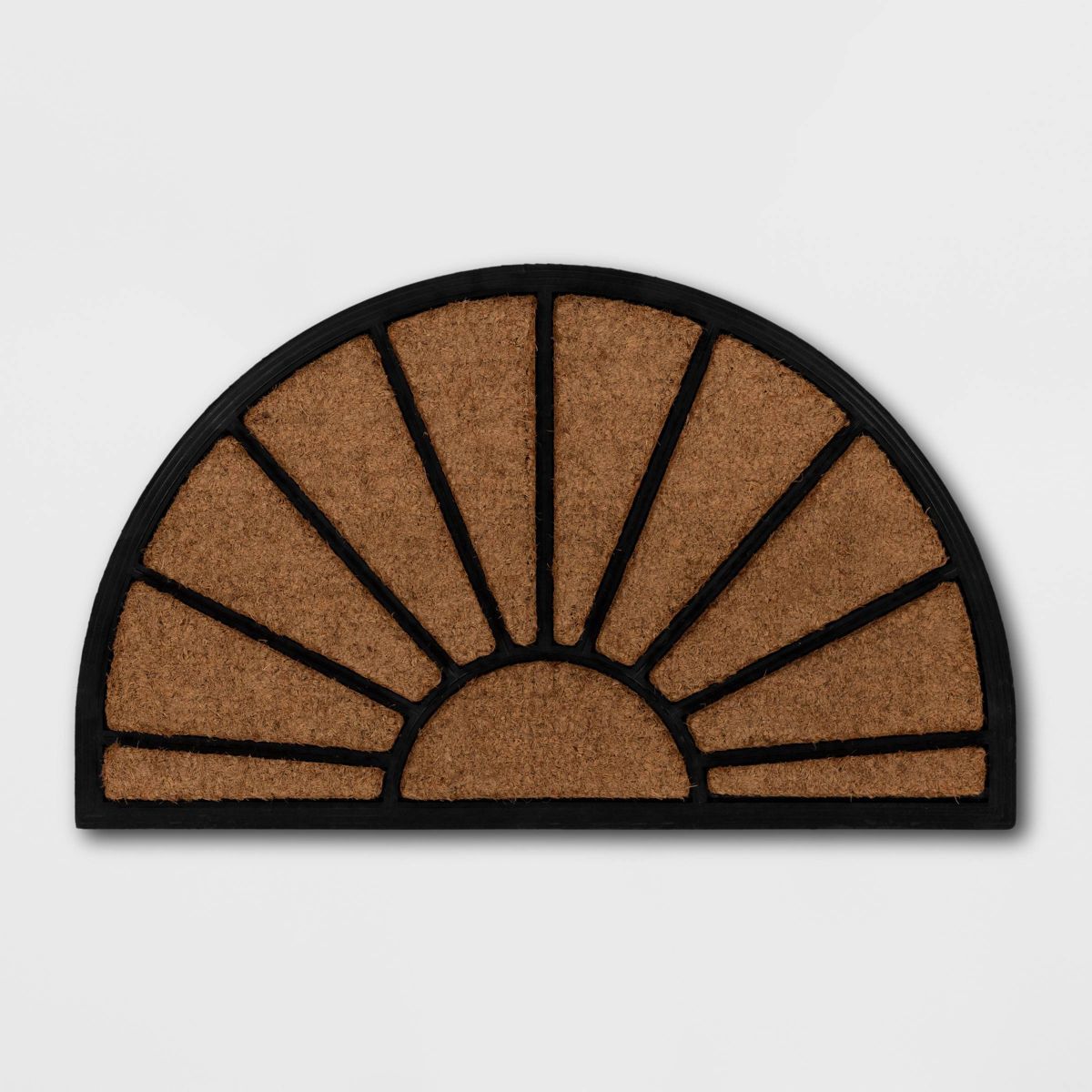 1'6"x2'6" Half Moon Rubber Coir Doormat Black - Threshold™ | Target