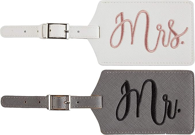 Chelmon Mr. and Mrs. Honeymoon Wedding Bridal Shower Gift Cute Luggage Tag Travel Tags (Version 1... | Amazon (US)