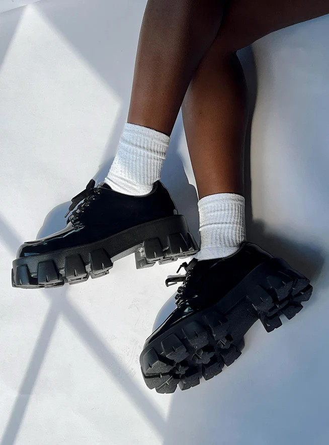 Mia Shoes Black High Shine | Princess Polly US