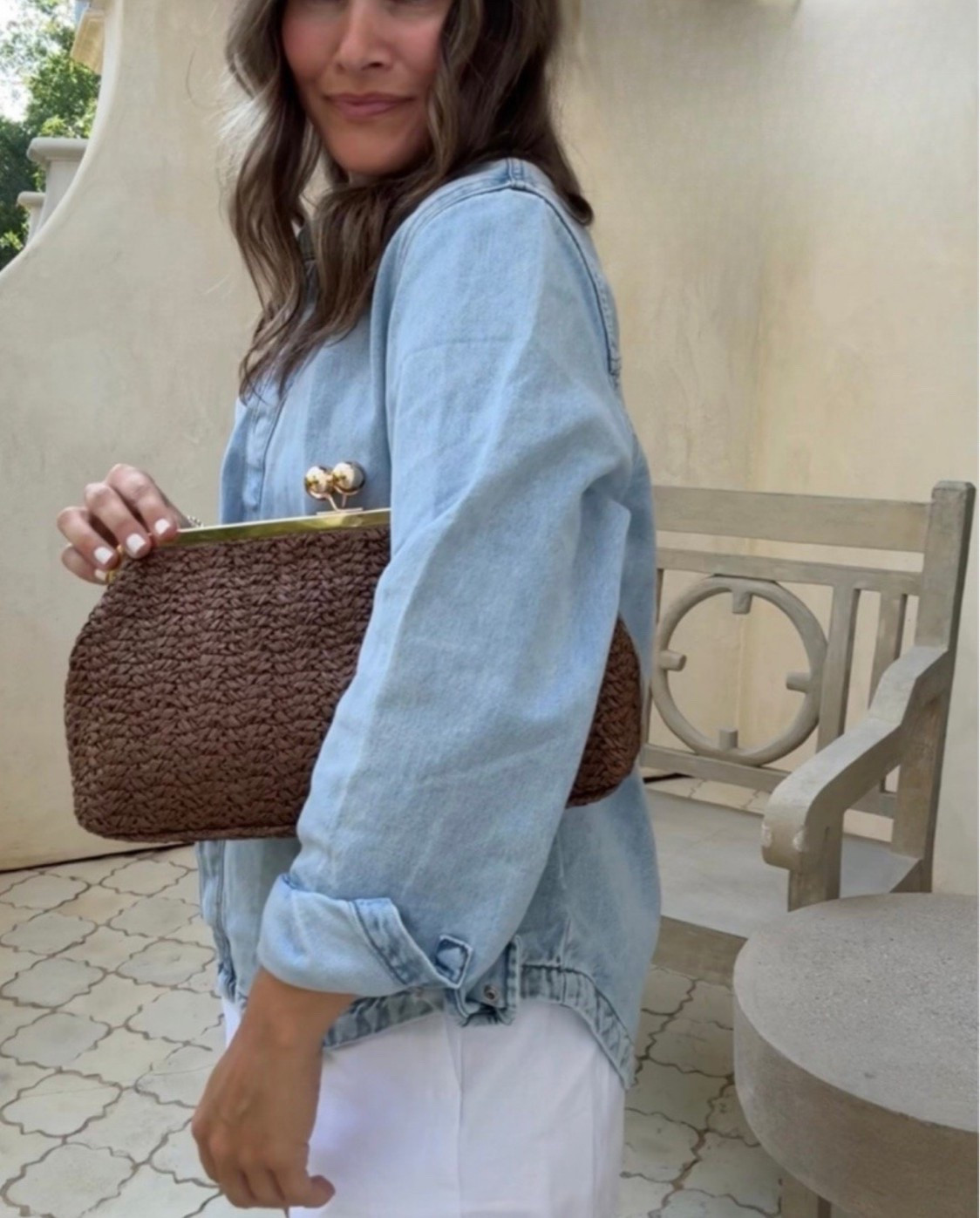Found the perfect summer bag 🤎 Love that you can carry it as a clutch or add the strap and wear it as a crossbody

#LTKootd #LTKmomlife #LTKdayinmylife