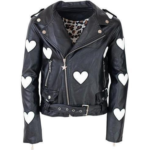 Lola + The Boys | I Heart You Vegan Leather Jacket, (Black, Size 2Y) | Maisonette | Maisonette