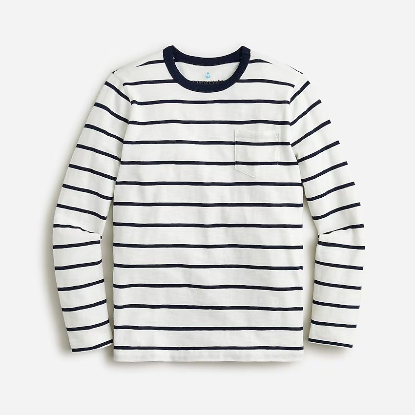 Kids' long-sleeve T-shirt in navy stripe | J.Crew US