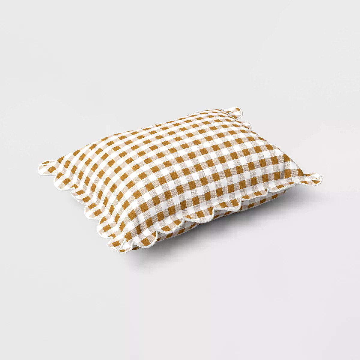 14"x20" Gingham Scalloped Edge Outdoor Lumbar Pillow - Threshold™ designed with Studio McGee | Target