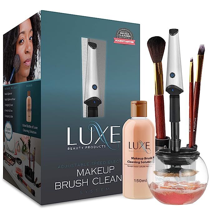 Luxe Makeup Brush Cleaner - 5oz Brush Cleaning Solution Included - USB Charging Station - 3 Adjus... | Amazon (US)