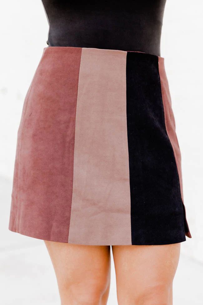 Impress Me Brown Striped Mini Skirt | Pink Lily