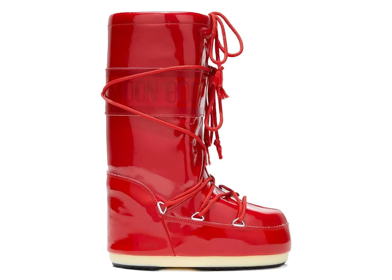 Moon Boot Icon Vinile Boot Sneakers in Metallic Red | StockX
