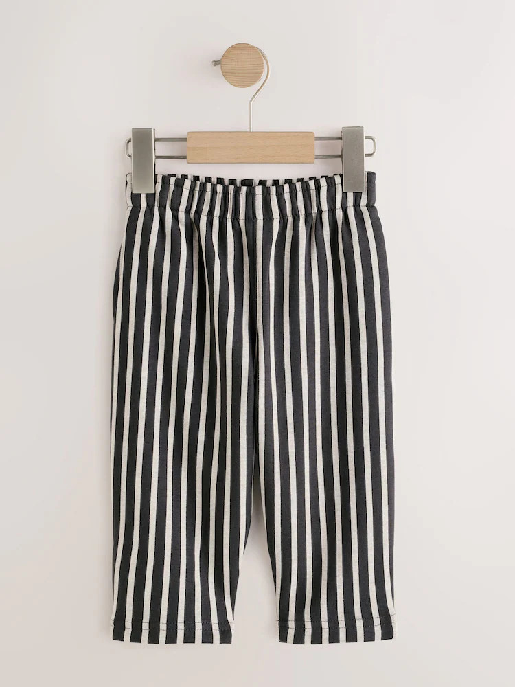 Charcoal Grey/Ecru Stripe Single Wide Leg Jersey Joggers (3mths-7yrs) | Next US