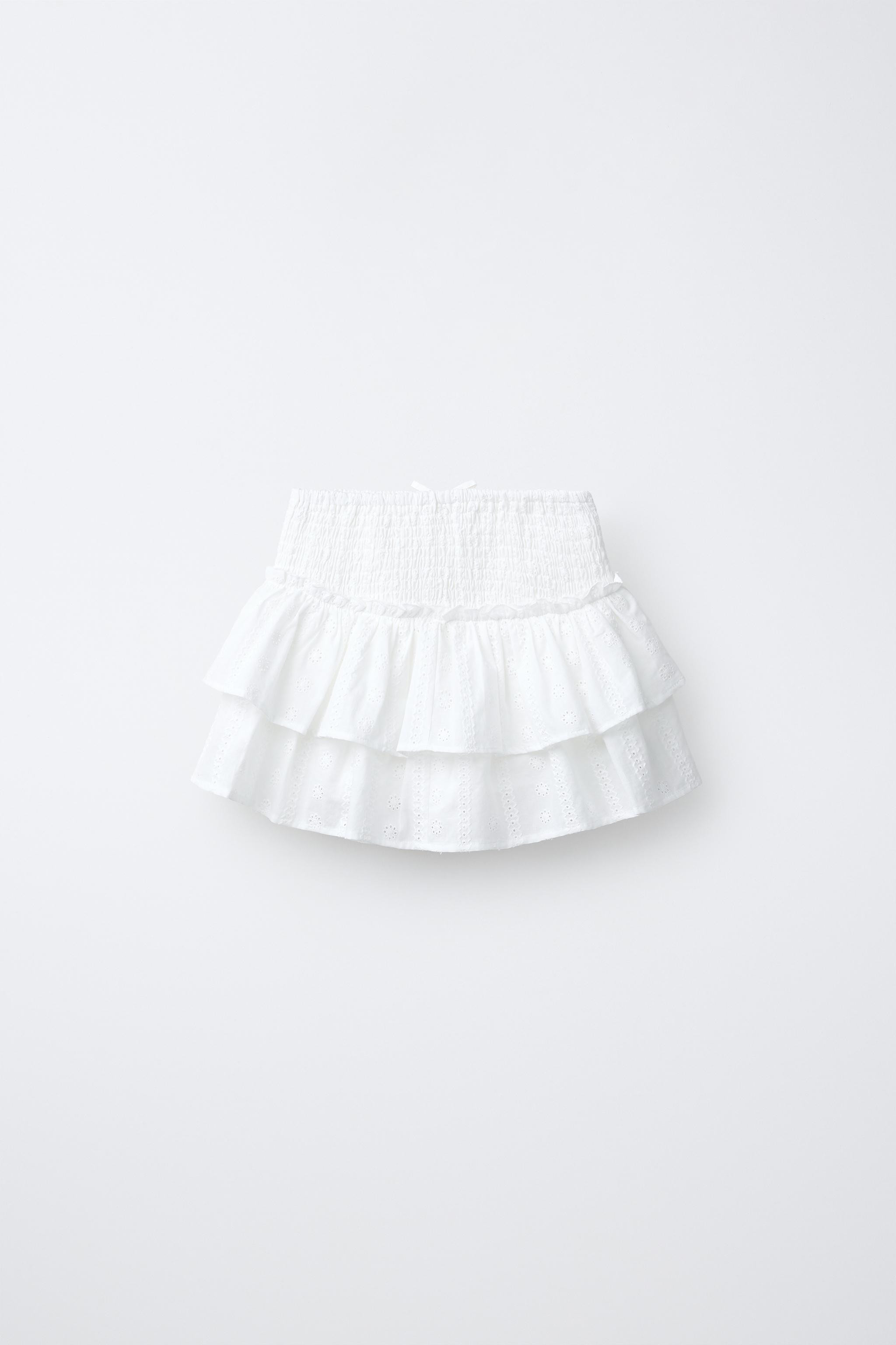 RUFFLED SCHIFFLI BERMUDA SKORT | Zara UK