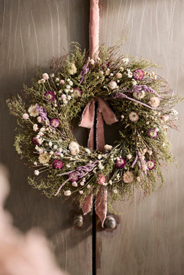 Pink Pinwheel Dried Wreath | Terrain