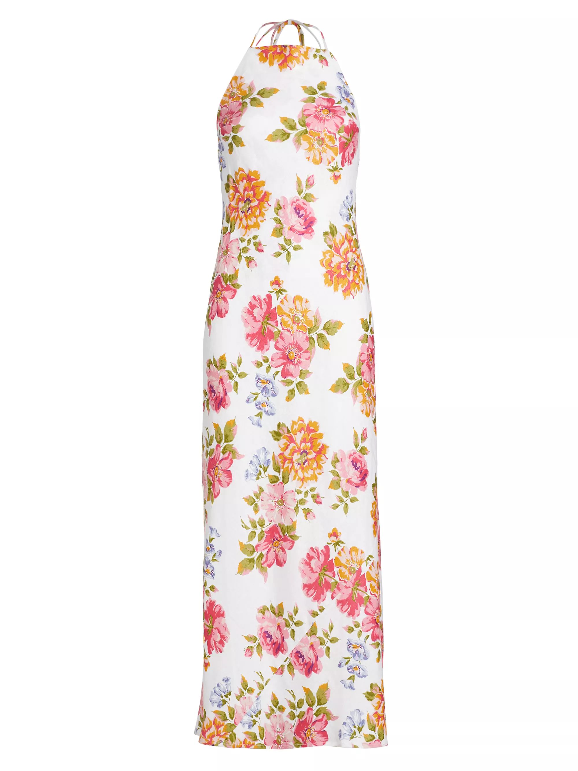 Seila Floral Linen Halter Maxi Dress | Saks Fifth Avenue