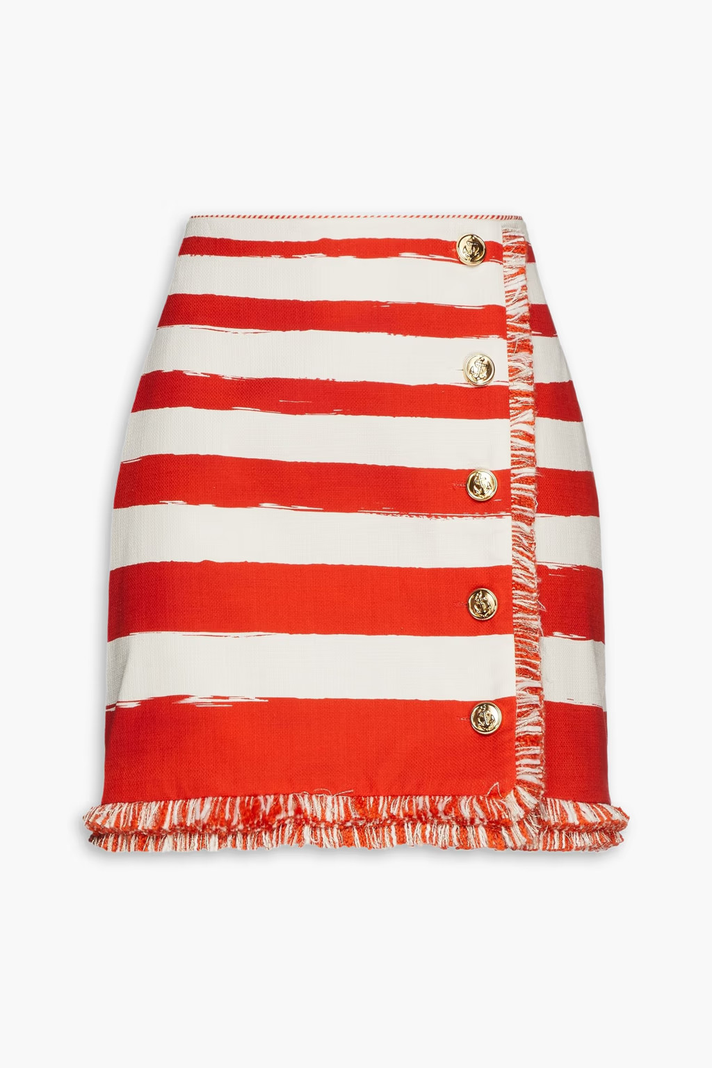 Red Postcard fringed striped cotton-canvas mini skirt | ZIMMERMANN | THE OUTNET | The Outnet (US and CA)