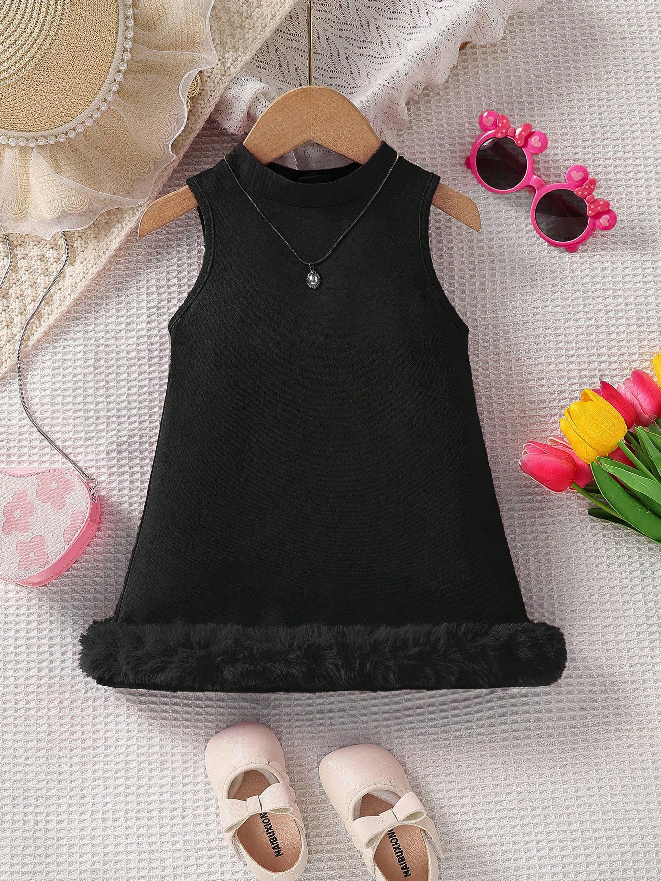 Baby Girl Fluffy Hem Partywear Dress | SHEIN
