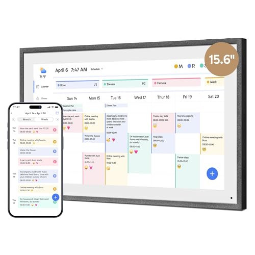 Dragon Touch 15.6" Digital Calendar Chore Chart – 1080P Full HD Interactive Touchscreen, Smart Family Planner, Hearth Display Digital Calendar Wall & Desk Mountable for Seamless Scheduling Black | Amazon (US)