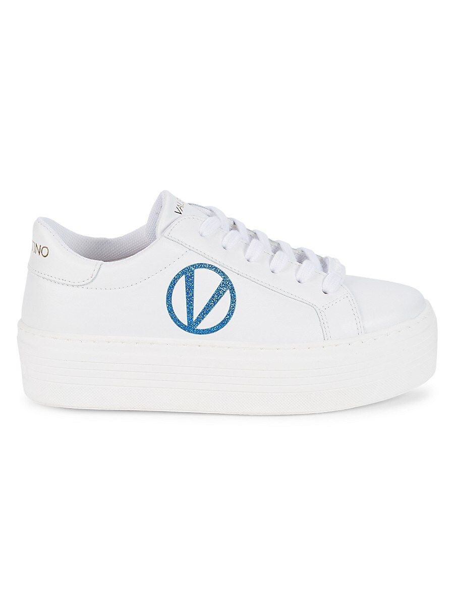 Valentino by Mario Valentino Women's Sela Leather Platform Sneakers - White Blue - Size 9.5 | Saks Fifth Avenue OFF 5TH