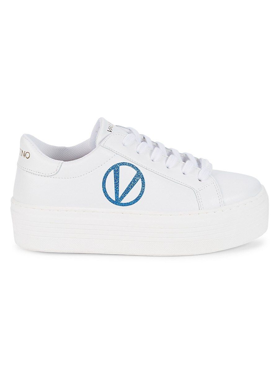 Valentino by Mario Valentino Women's Sela Leather Platform Sneakers - White Blue - Size 9.5 | Saks Fifth Avenue OFF 5TH (Pmt risk)