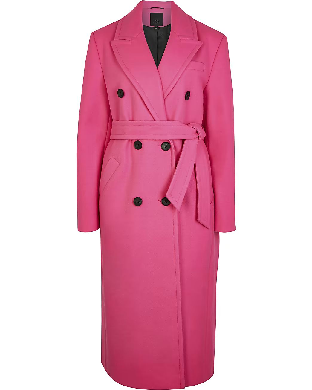 Pink belted double breasted coat | River Island (UK & IE)