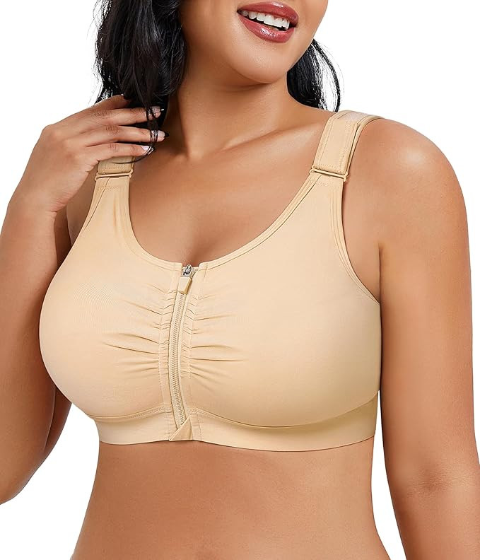 CYDREAM Front Zip Closure Bras for Women No Underwire - Wireless Comfort Compression Support Adju... | Amazon (US)