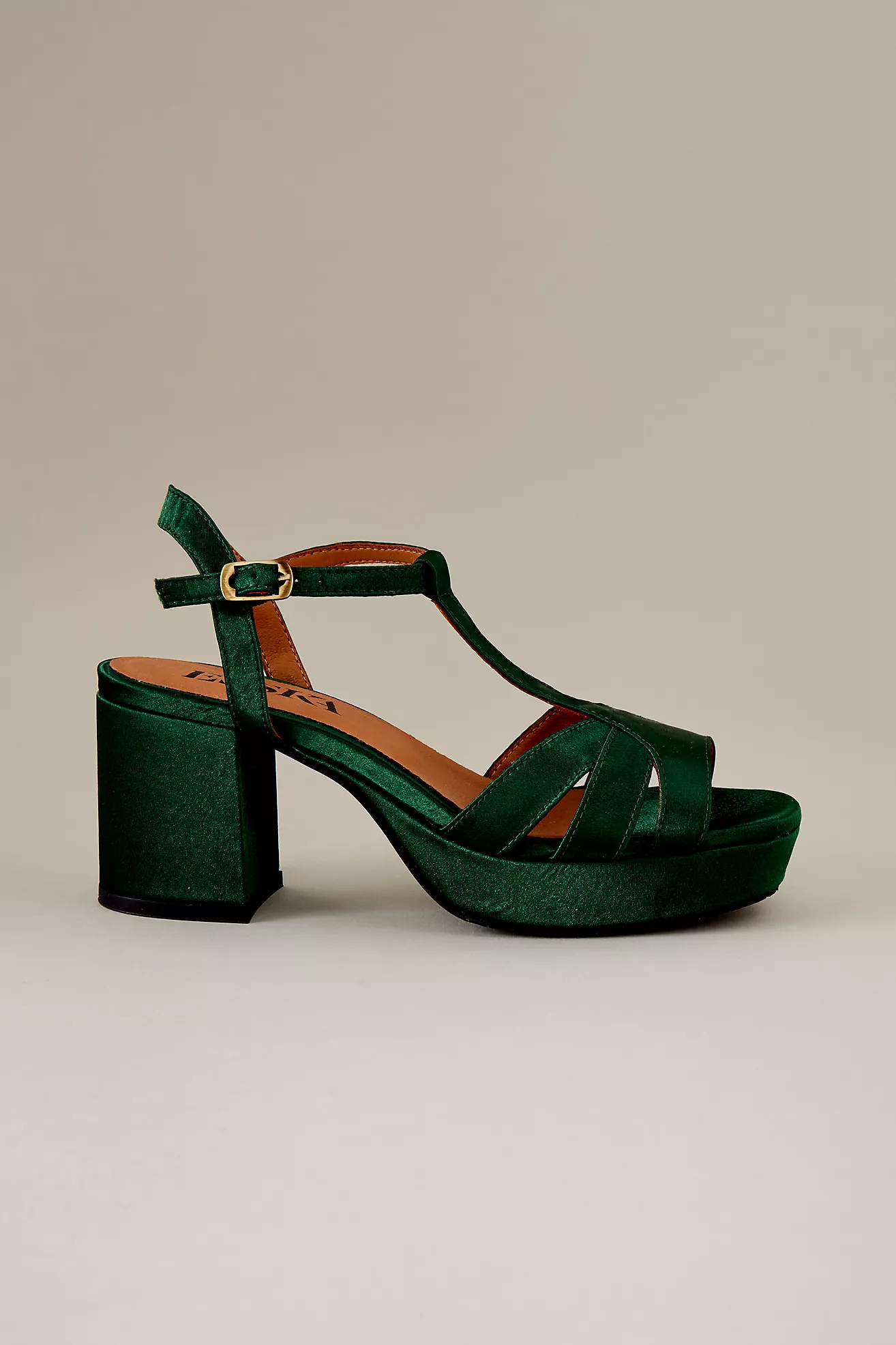 Esska Charlie Satin Open-Toe Chunky Platform Heels | Anthropologie (UK)