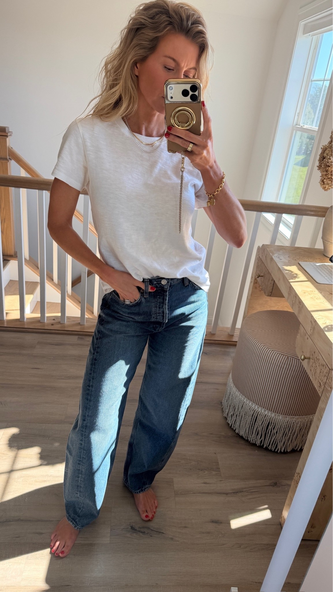 White tee + denim!

#LTKootd #LTKgrwm #LTKSeasonal