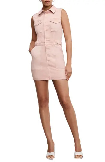 Good American Fit for Success Sleeveless Denim Minidress in Vintage Dried Petal at Nordstrom Rack, Size X-Small | Nordstrom Rack