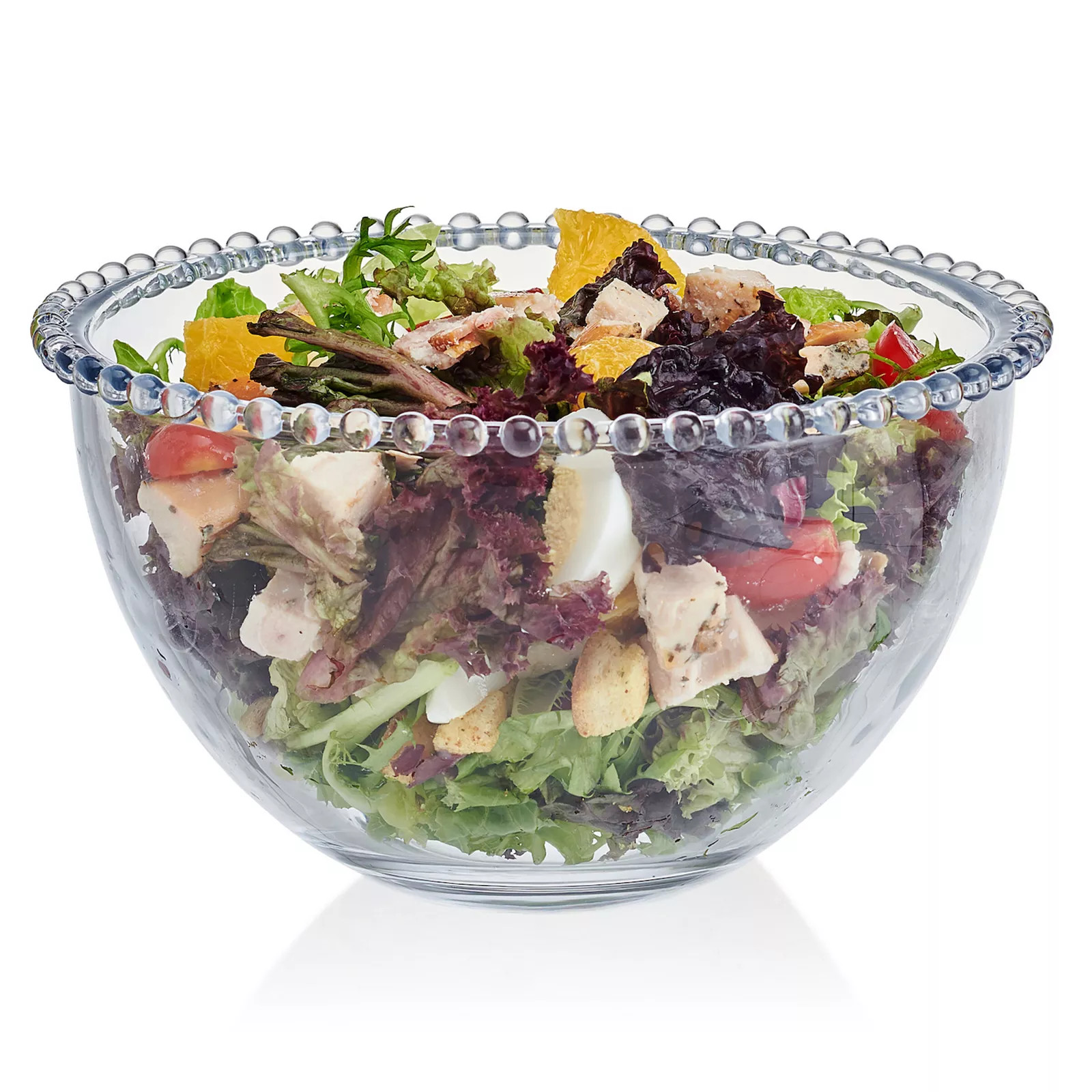 Fitz & Floyd Everyday White Beaded 8.25 in. Large Glass Bowl, Multi | Kohl's