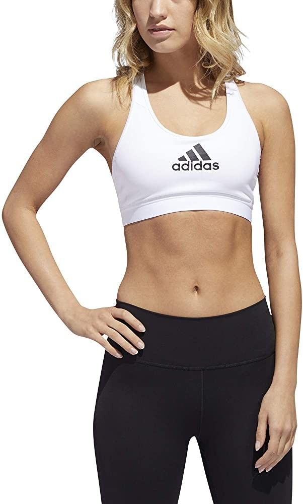 adidas Women's Don't Rest Alphaskin AEROREADY Training Pilates Yoga Medium Support Workout Bra, Dark | Amazon (US)