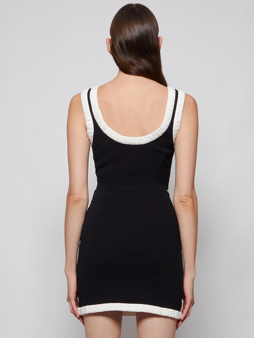 Cropped Bra With Logo Jacquard Trim Black | The Webster