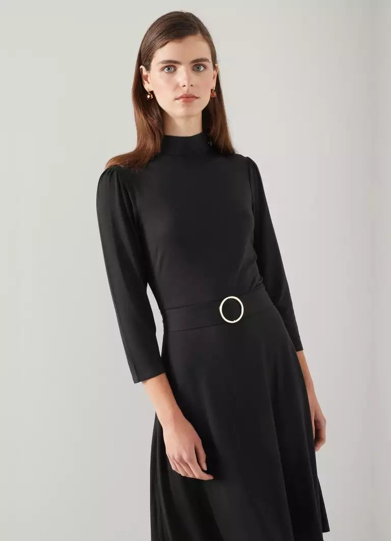 Florrie Black Lenzing™ Ecovero™ Viscose Dress | L.K. Bennett (UK)