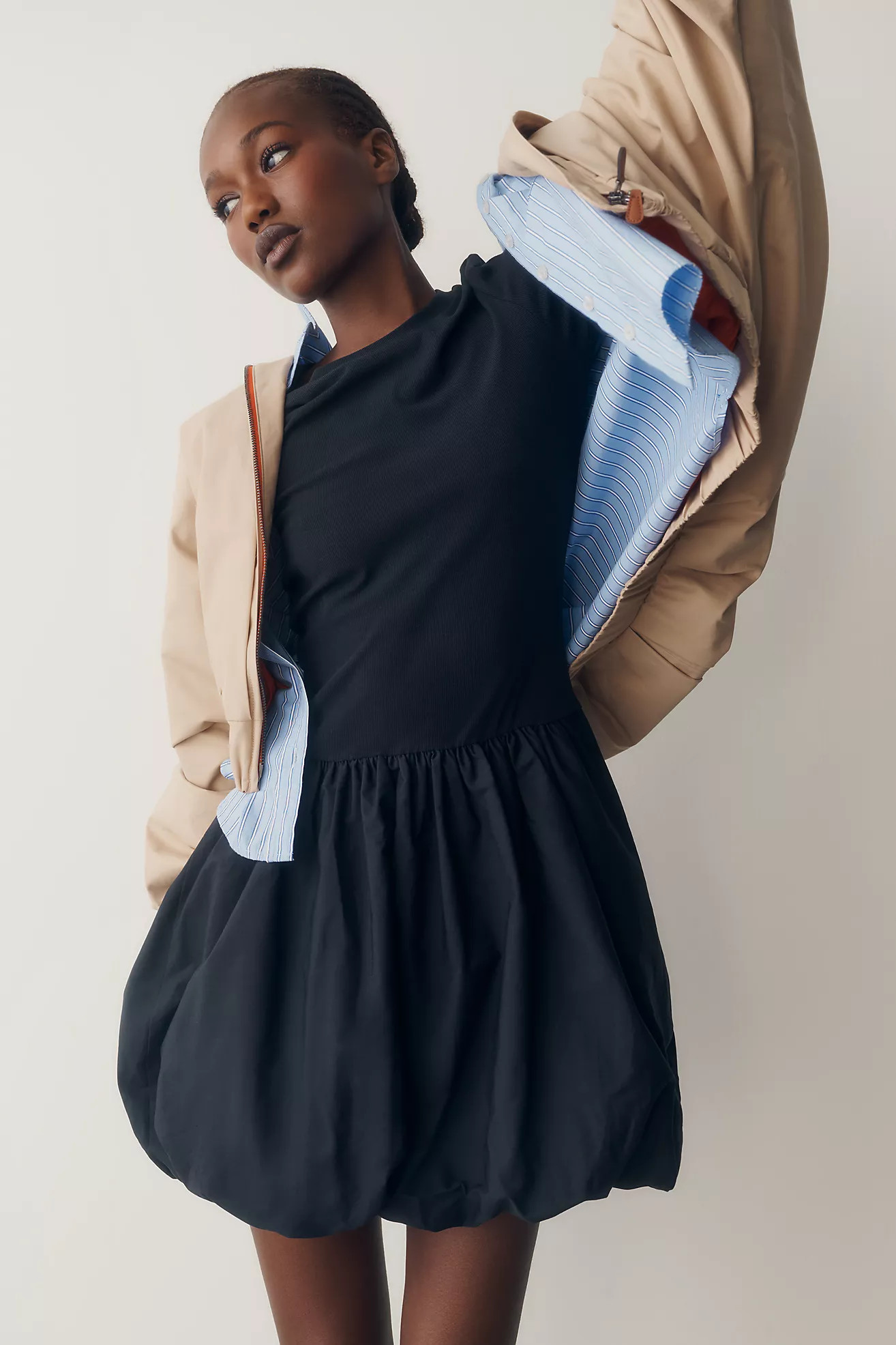 Daily Practice Drop-Waist Bubble Mini Dress | Anthropologie (US)