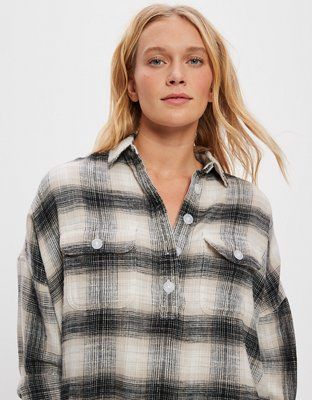 AE Oversized Pullover Flannel | American Eagle Outfitters (US & CA)