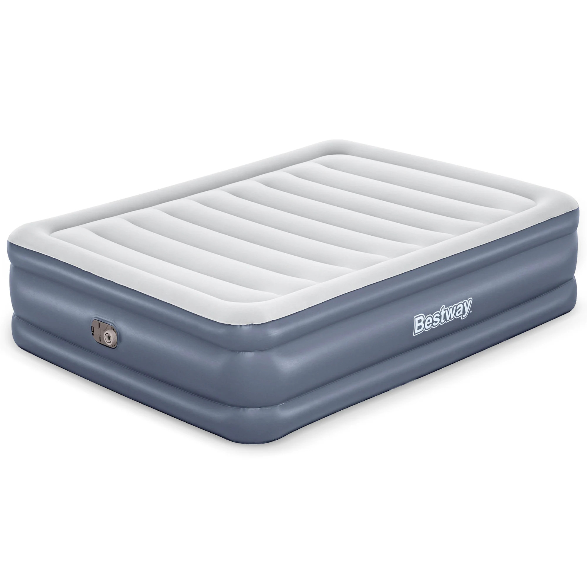 Bestway Tritech Air Mattress w/ Built-in AC Pump & Antimicrobial Coating, Queen one_size in Gray | 318676 | Lowe's