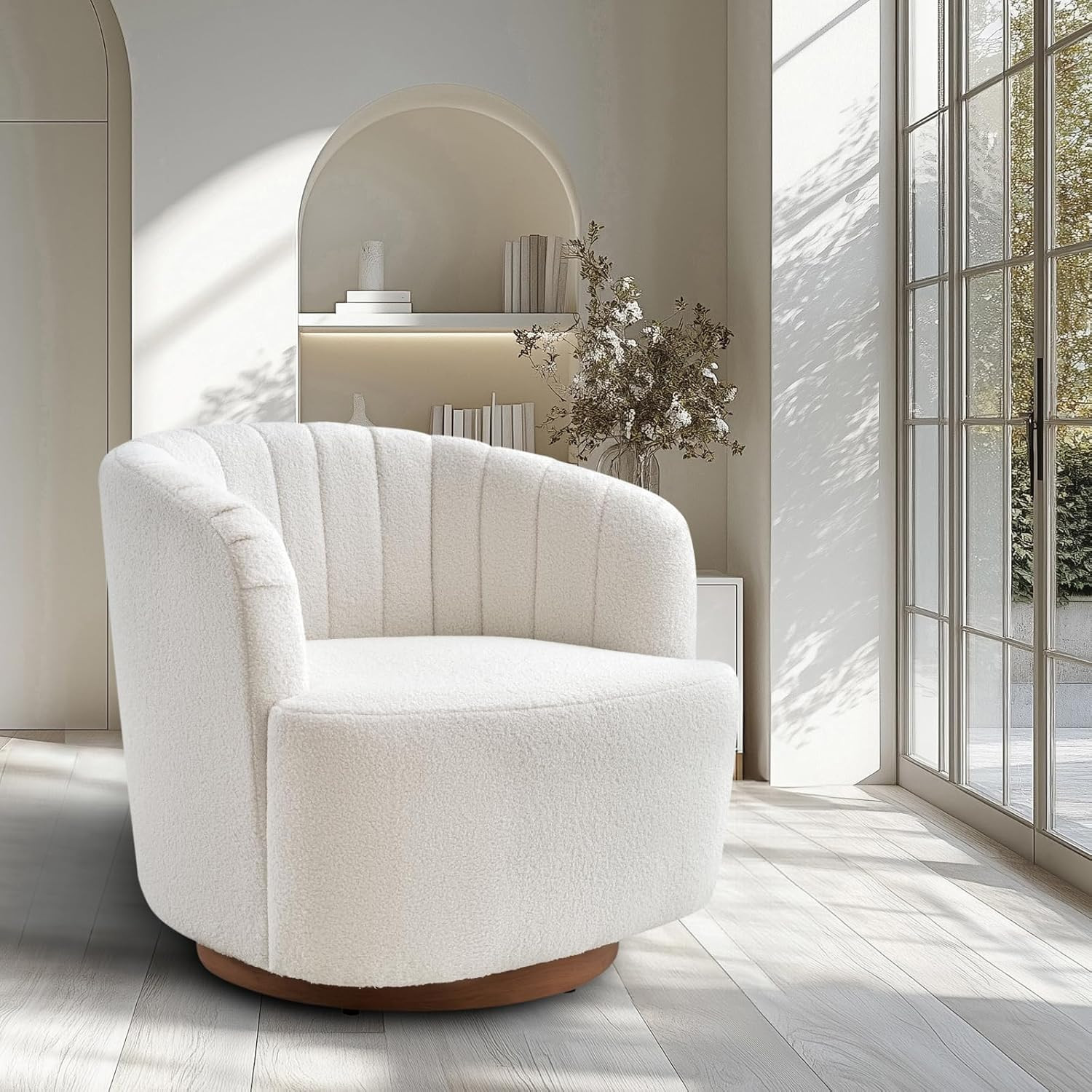 Jocisland Modern Swivel Accent Barrel Chair, Comfy 360° Round Living Room Bedroom Chairs, Uphols... | Amazon (US)
