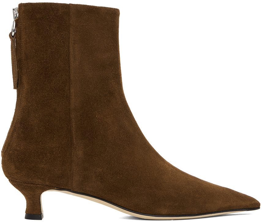 Aeyde Brown Zoe Ankle Boots | SSENSE